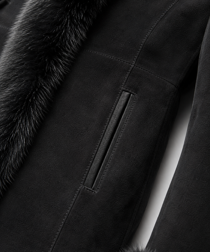 Clancy Shearling Coat - Jet Black - Clancy7