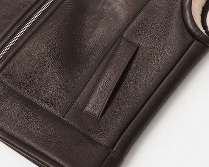 Colton Shearling Gilet - Black