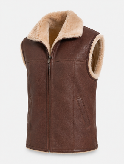 Cooper Shearling Gilet - Brown
