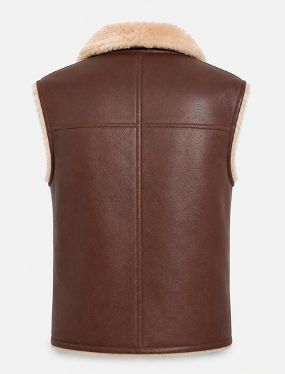 Cooper Shearling Gilet - Brown