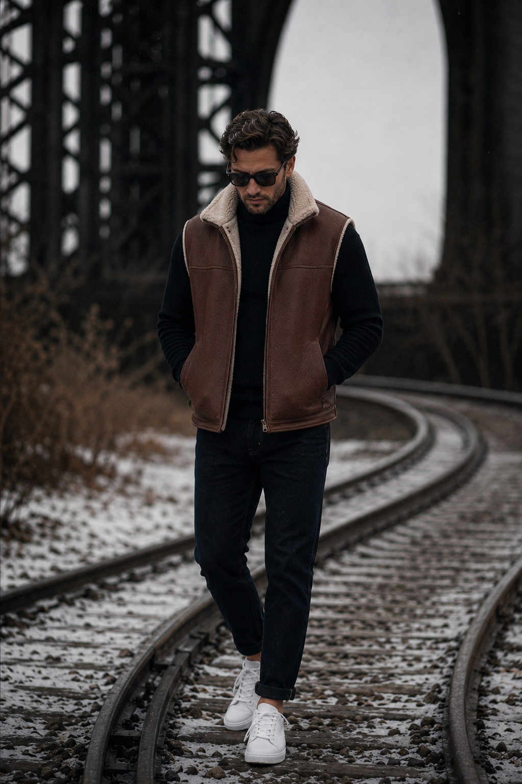 Cooper Shearling Gilet - Brown