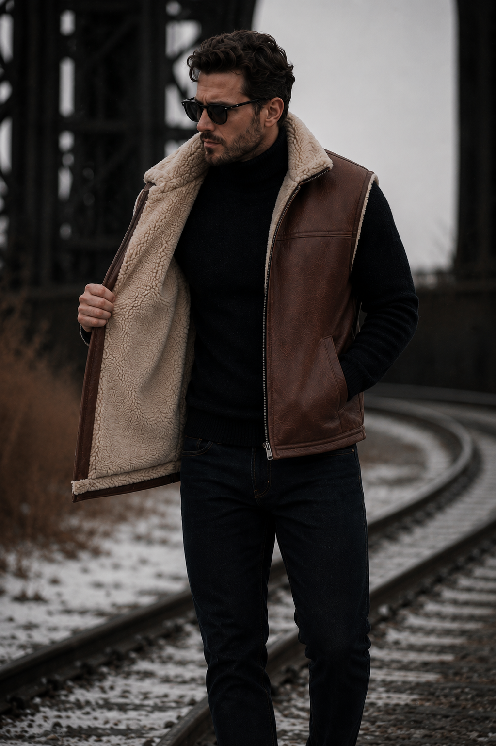 Cooper Shearling Gilet - Brown