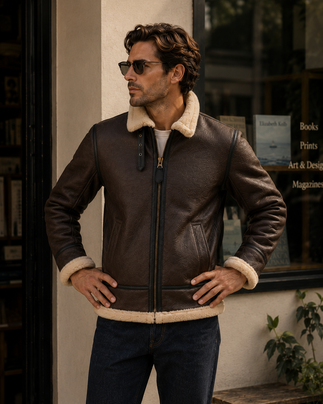 Creed Shearling Jacket - Premium Brown
