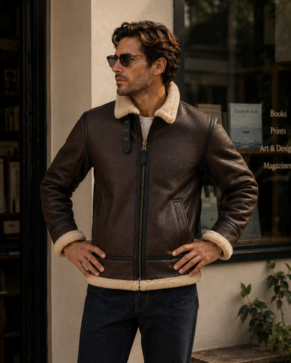 Creed Shearling Jacket - Premium Brown
