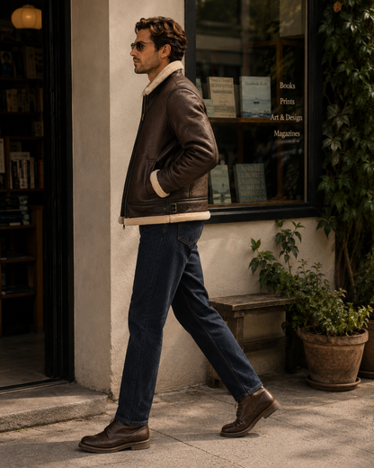 Creed Shearling Jacket - Premium Brown