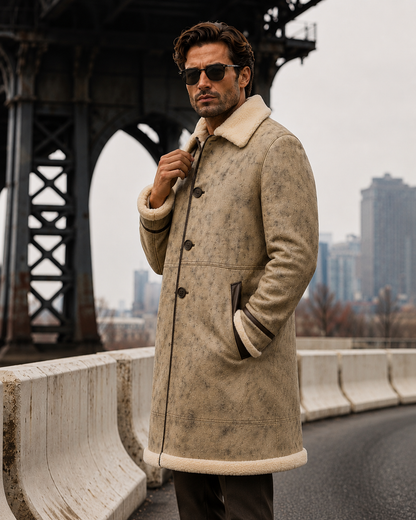 Cutter Shearling Coat - Dirty Cream