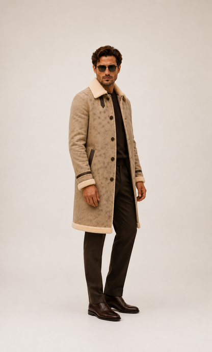 Cutter Shearling Coat - Dirty Cream