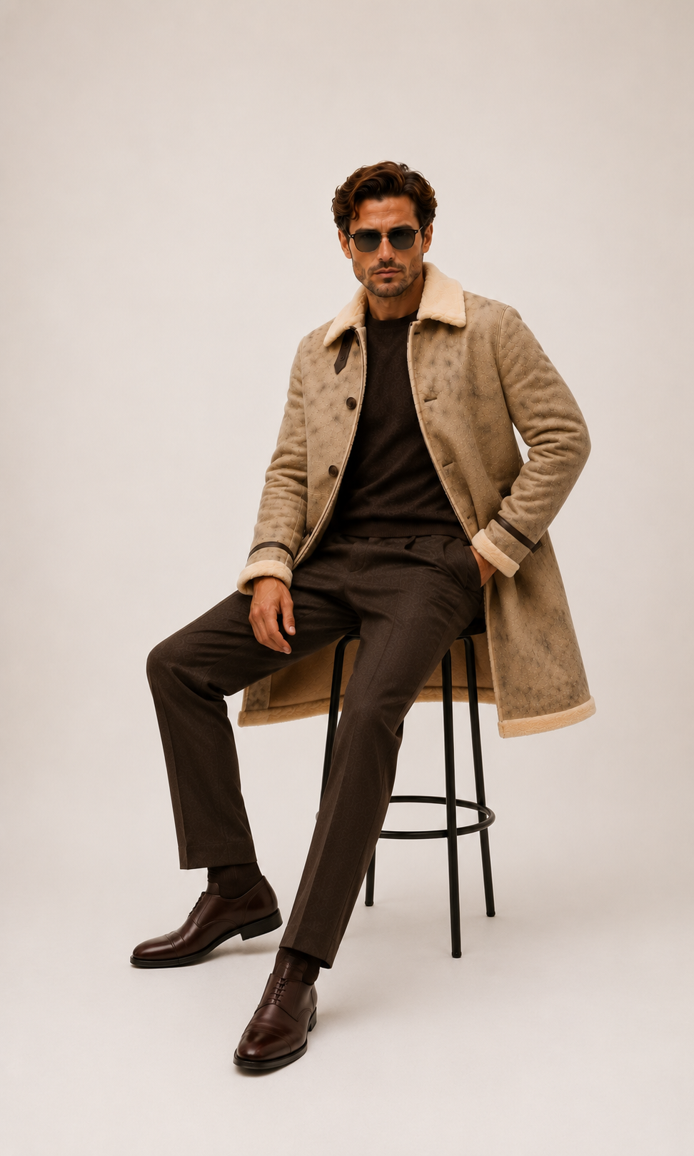 Cutter Shearling Coat - Dirty Cream