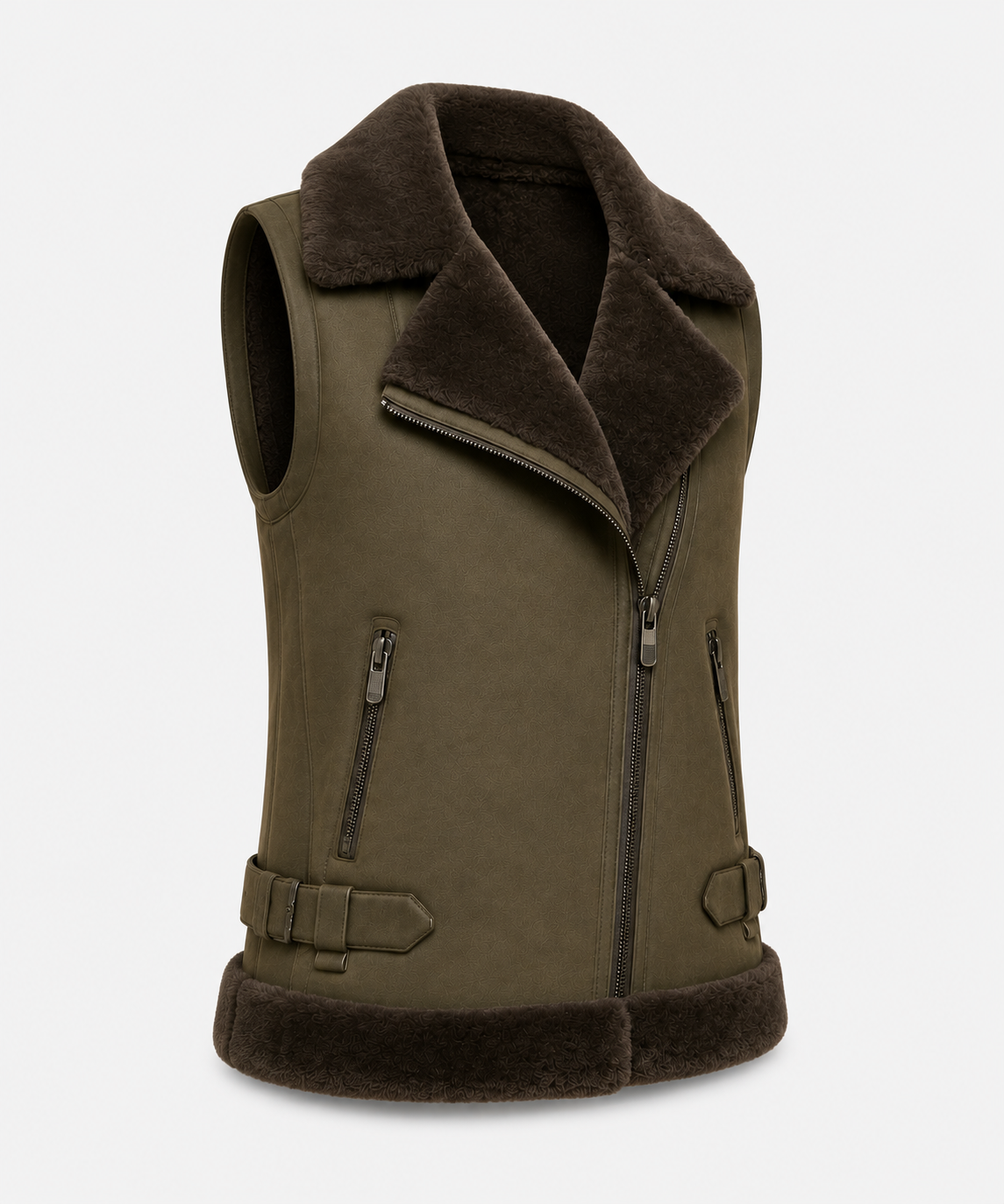 Daisy Shearling Gilet - Olive Green - Daisy6