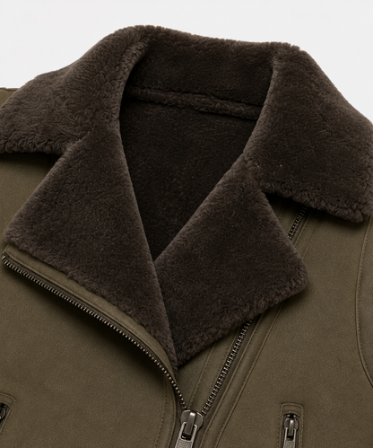 Daisy Shearling Gilet - Olive Green - Daisy7