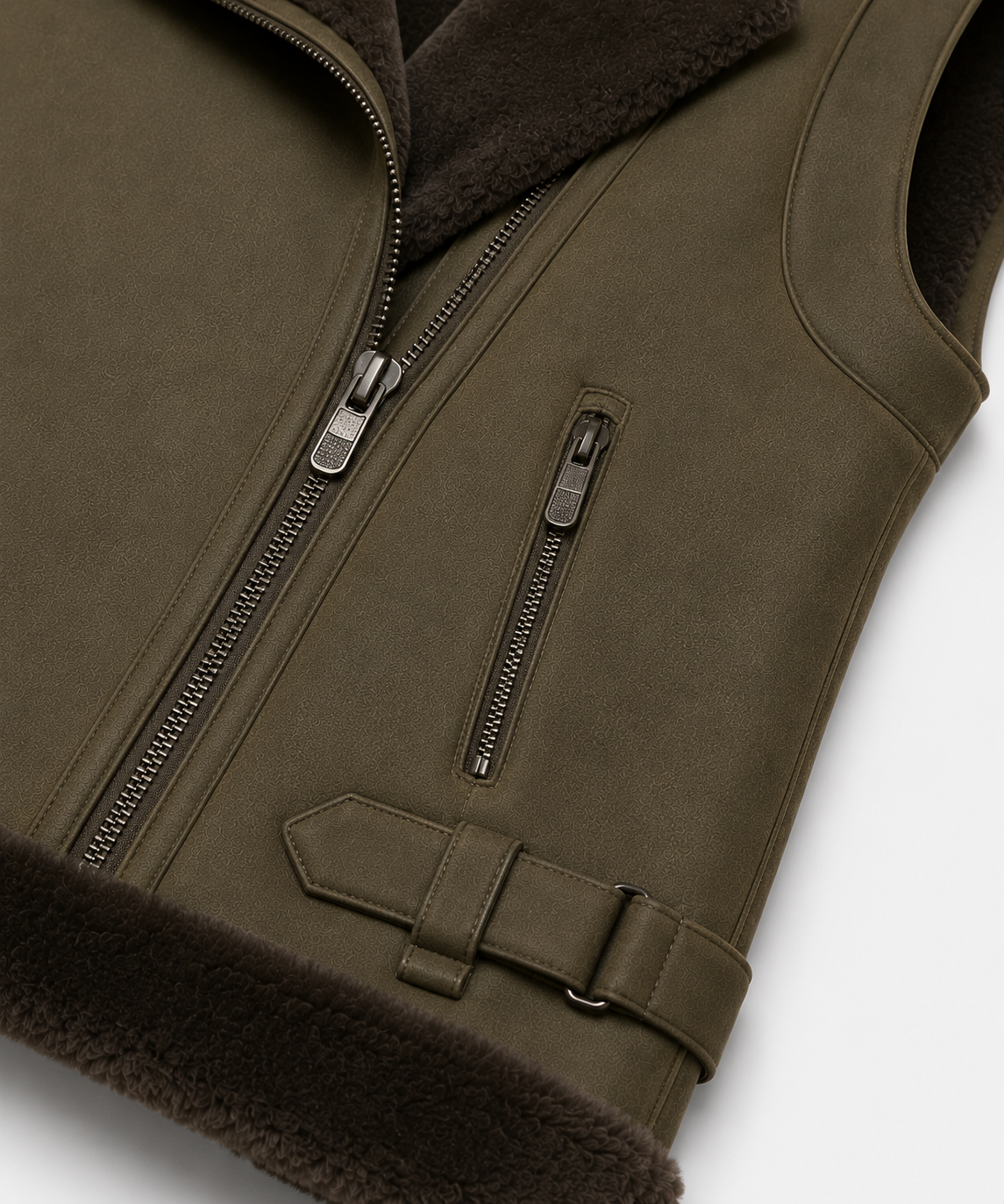 Daisy Shearling Gilet - Olive Green - Daisy8