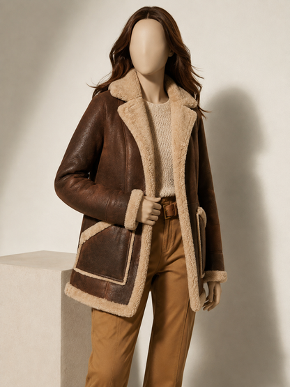 Dakota Shearling Coat - Chocolate Brown