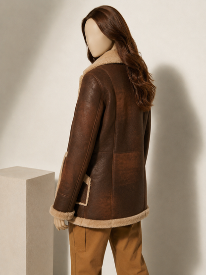 Dakota Shearling Coat - Chocolate Brown