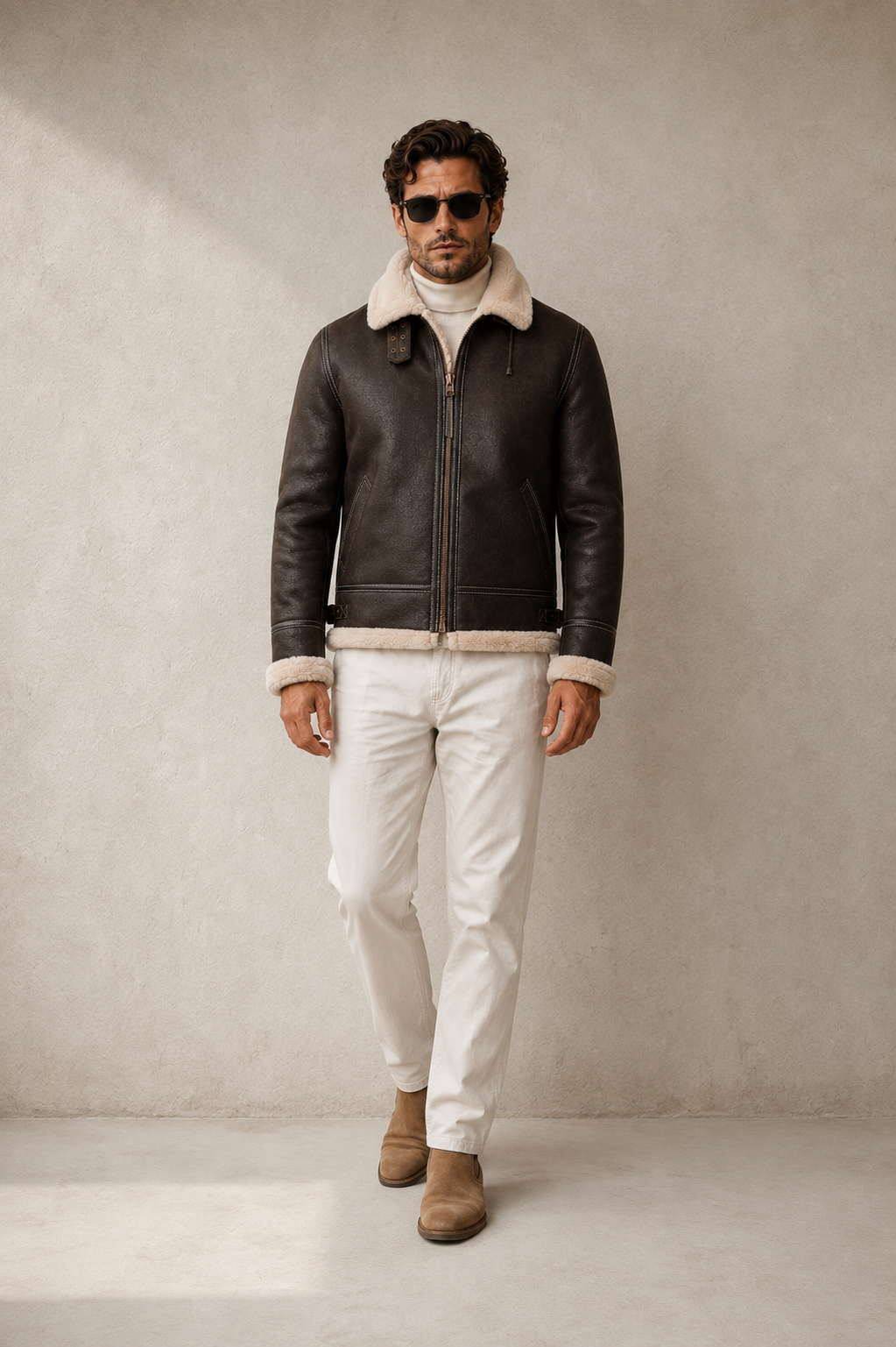 Dakota Shearling Jacket - Light Brown