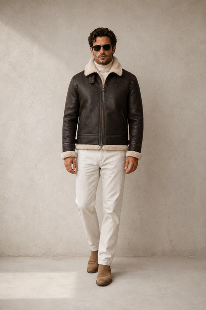 Dakota Shearling Jacket - Light Brown