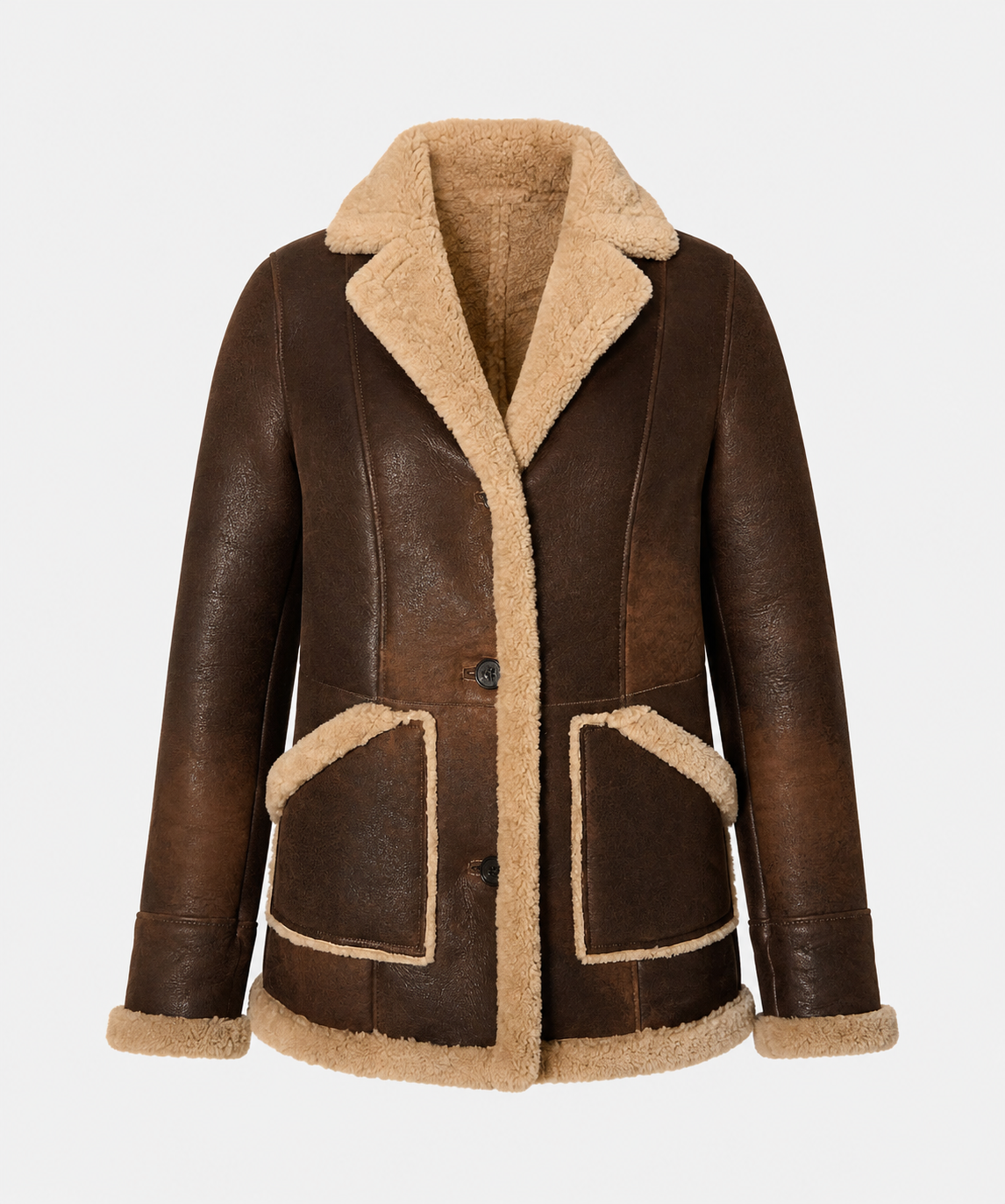 Dakota Shearling Coat - Chocolate Brown