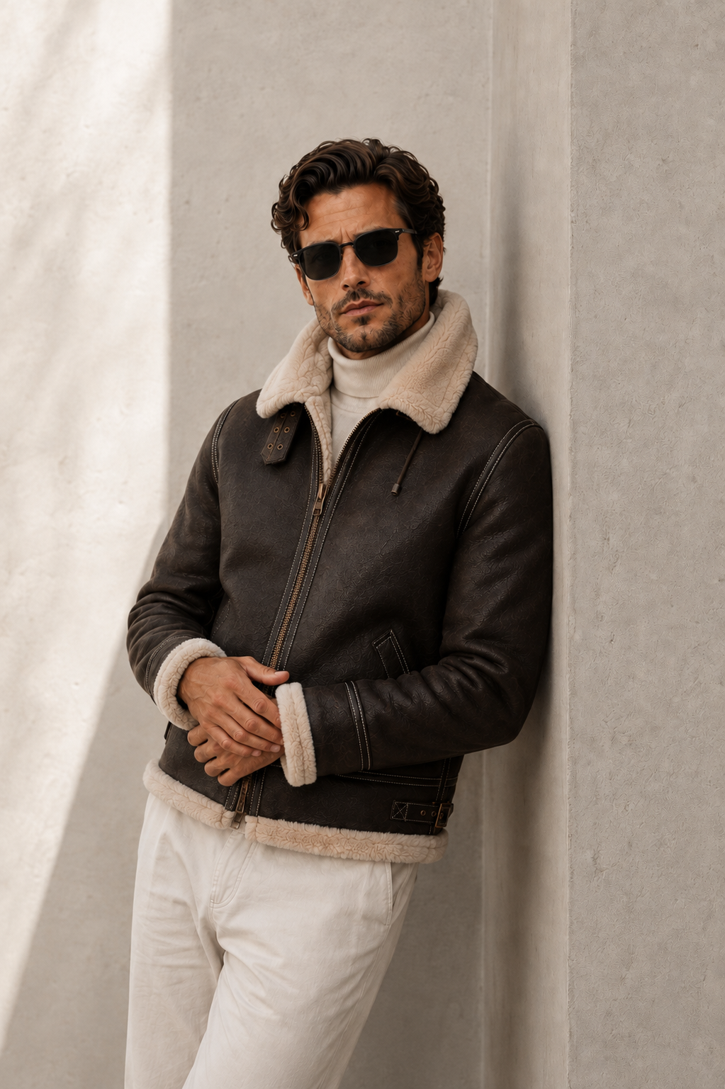 Dakota Shearling Jacket - Light Brown