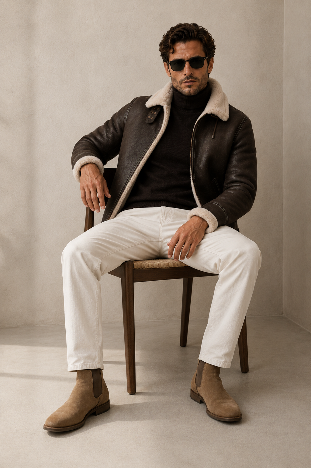Dakota Shearling Jacket - Light Brown