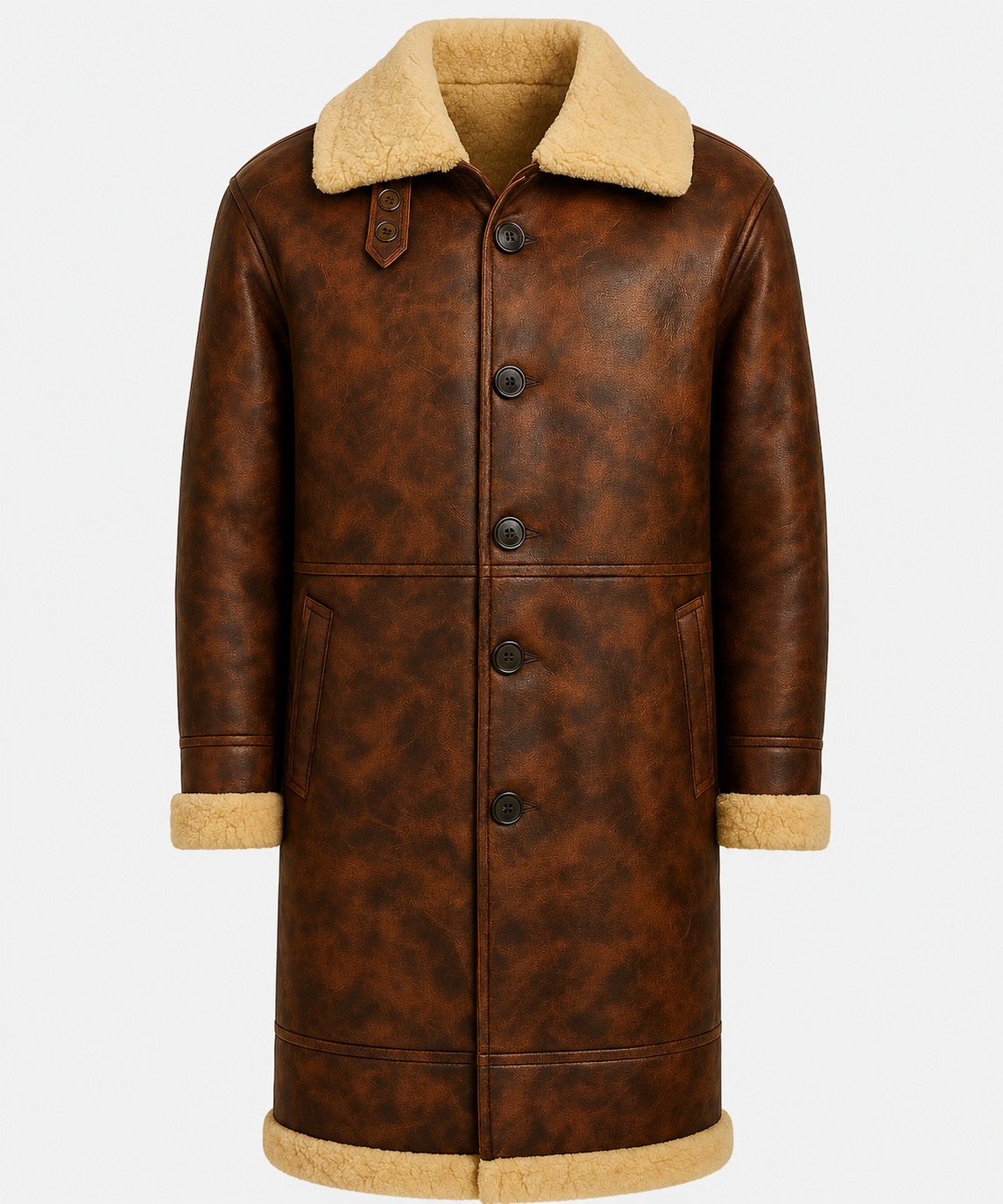 Dane Shearling Coat - Dirty Brown
