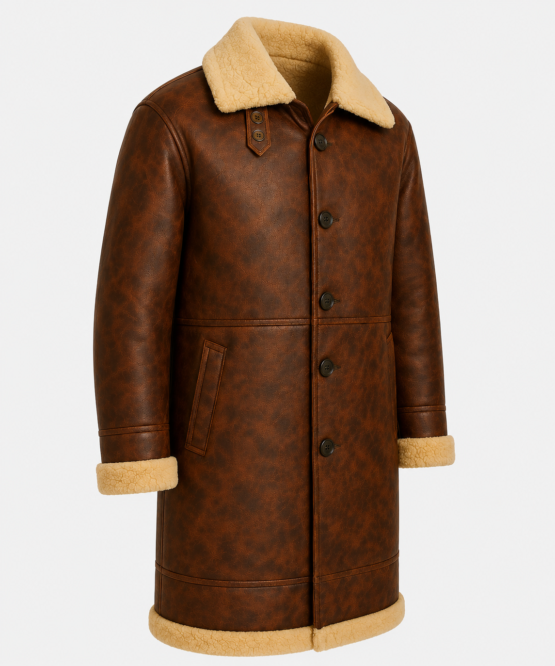 Dane Shearling Coat - Dirty Brown