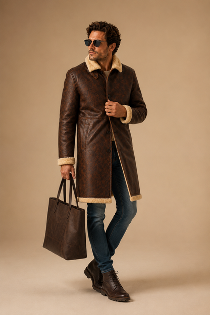Dane Shearling Coat - Dirty Brown