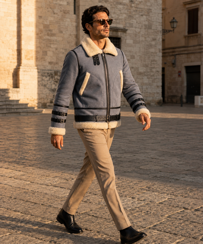 Dawson Shearling Jacket - Dusty Blue