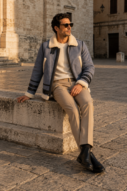 Dawson Shearling Jacket - Dusty Blue