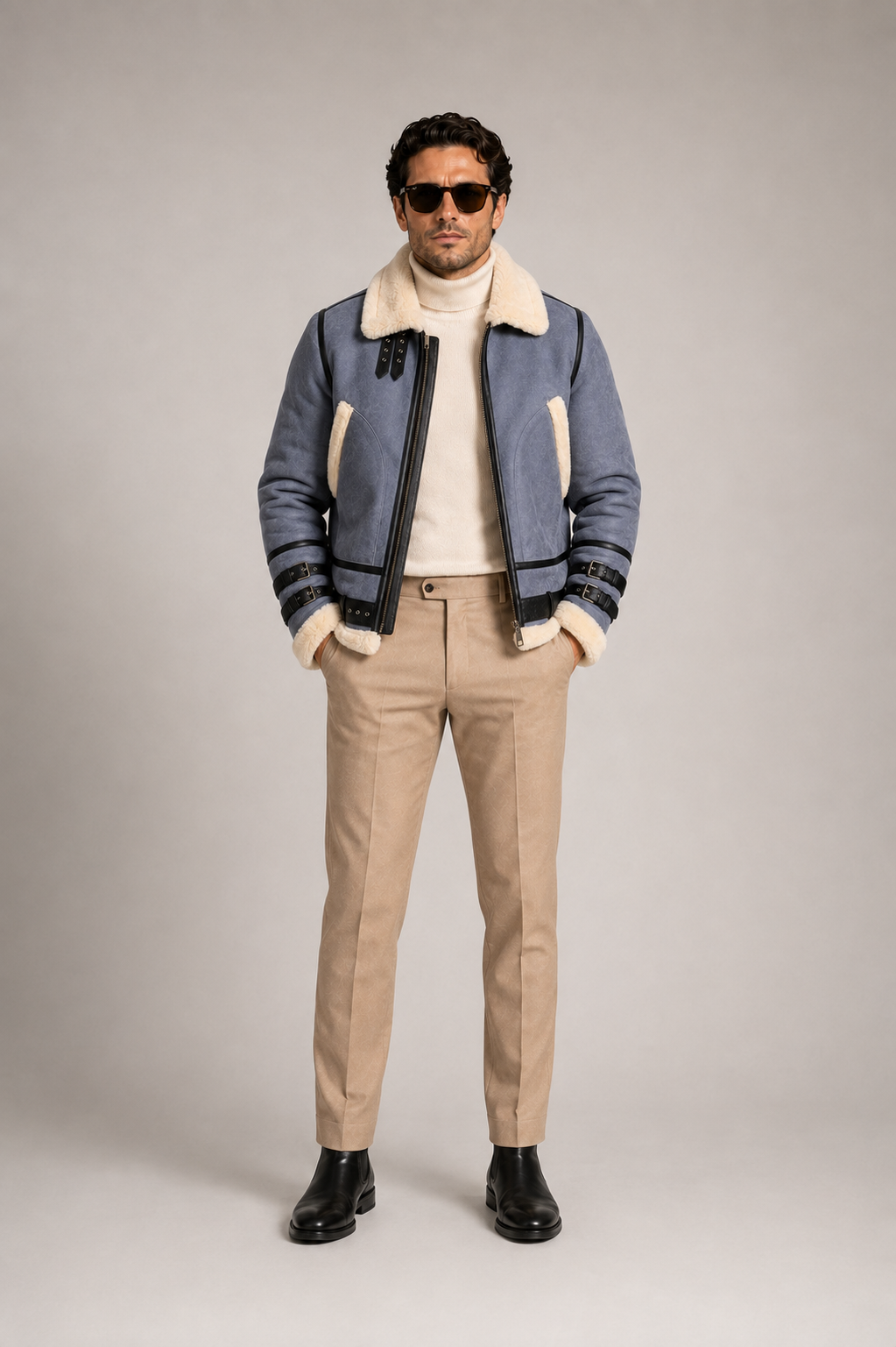 Dawson Shearling Jacket - Dusty Blue