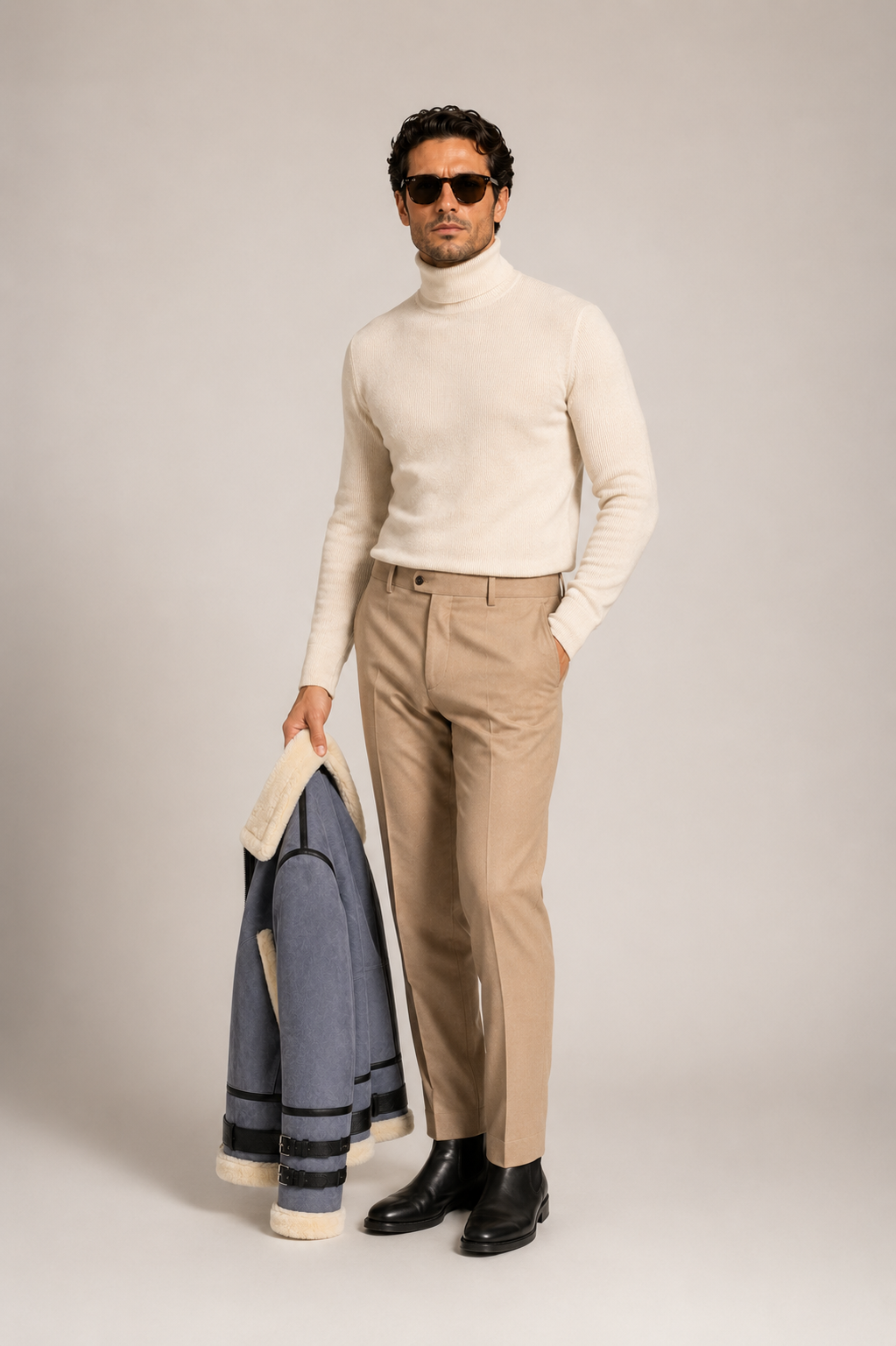 Dawson Shearling Jacket - Dusty Blue