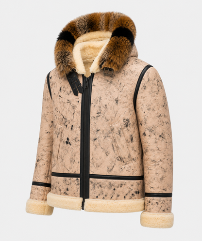 Deacon Shearling Jacket - Stone Beige