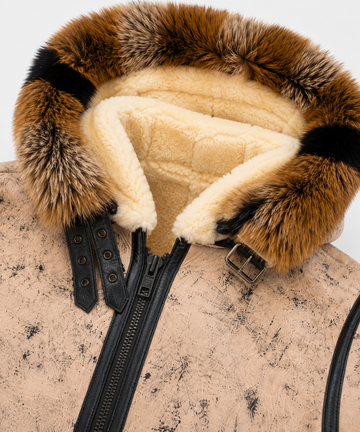 Deacon Shearling Jacket - Stone Beige