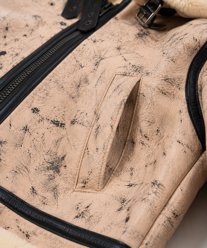 Deacon Shearling Jacket - Stone Beige