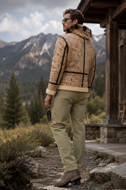 Deacon Shearling Jacket - Stone Beige