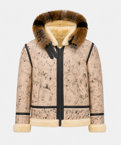 Deacon Shearling Jacket - Stone Beige