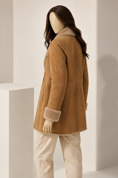 Delilah Shearling Coat - Camel Tan - Delilah1