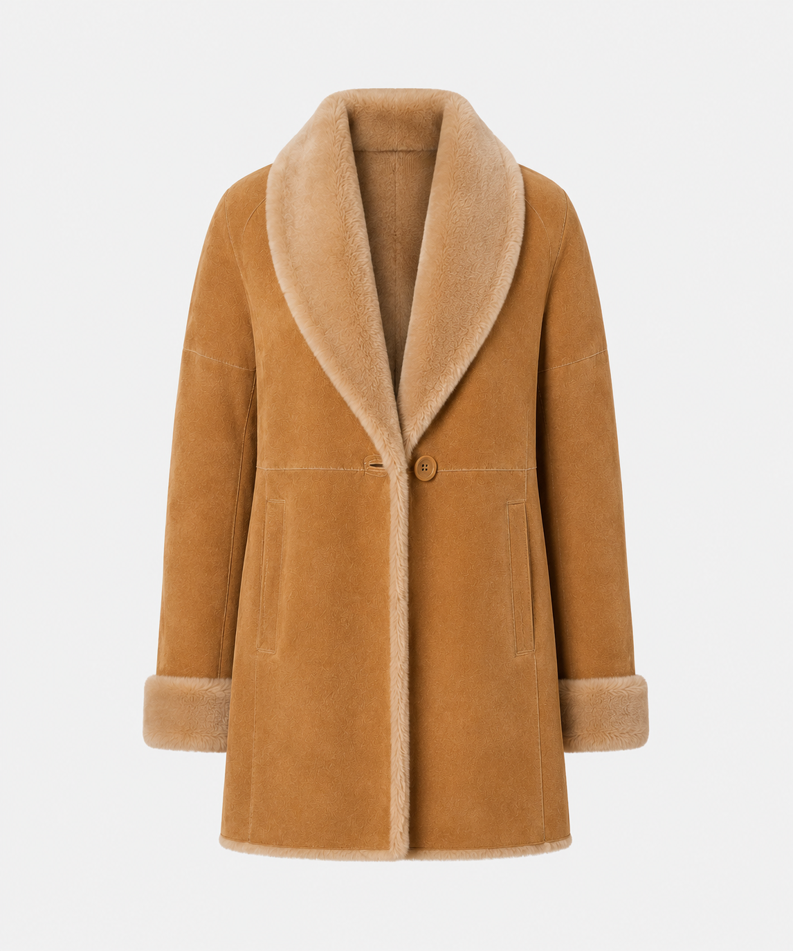 Delilah Shearling Coat - Camel Tan - Delilah5