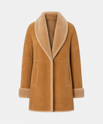 Delilah Shearling Coat - Camel Tan - Delilah5
