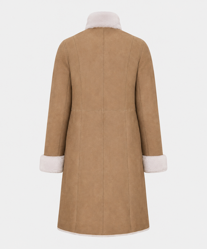 Della Shearling Coat - Camel Beige - Della6