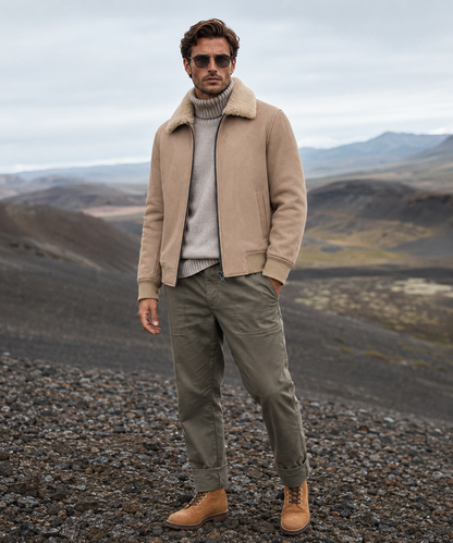 Denver Shearling Jacket - Camel Beige