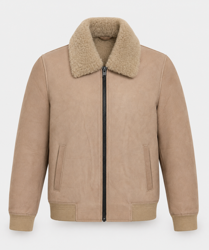 Denver Shearling Jacket - Camel Beige