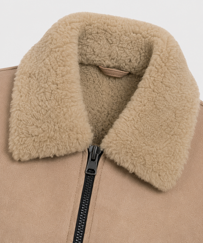 Denver Shearling Jacket - Camel Beige