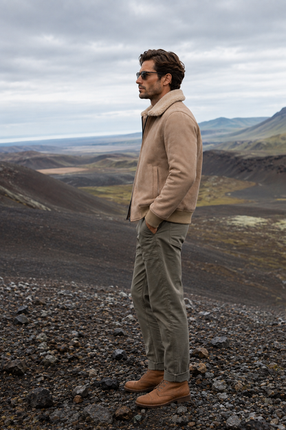 Denver Shearling Jacket - Camel Beige