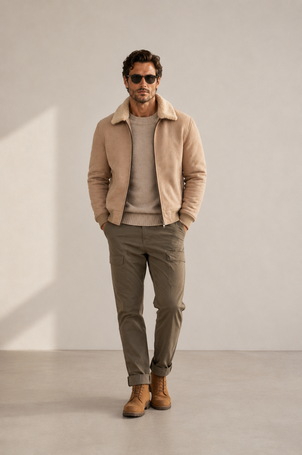 Denver Shearling Jacket - Camel Beige
