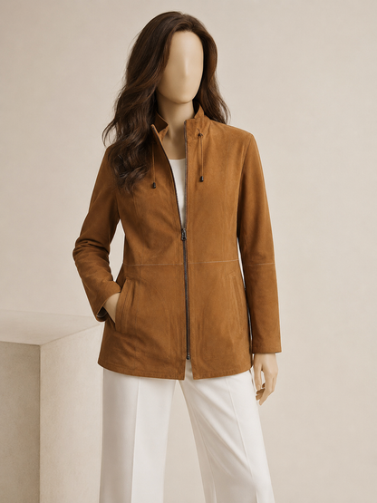 Dixie Shearling Coat - Cognac Brown - Dixie1