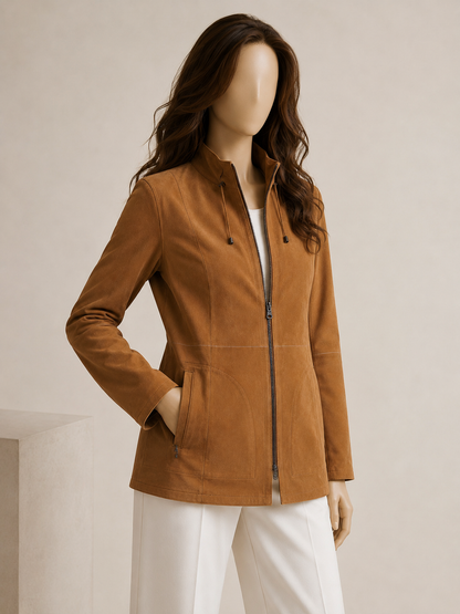 Dixie Shearling Coat - Cognac Brown - Dixie4