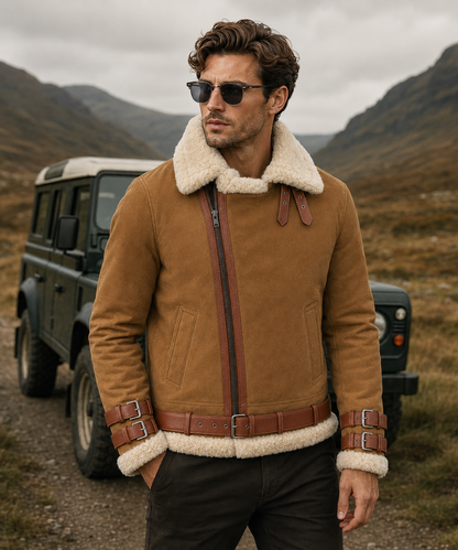 Duke Shearling Jacket - Honey Tan