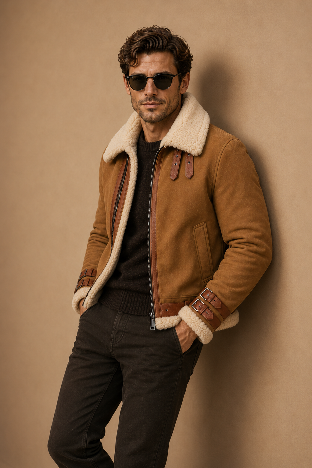 Duke Shearling Jacket - Honey Tan