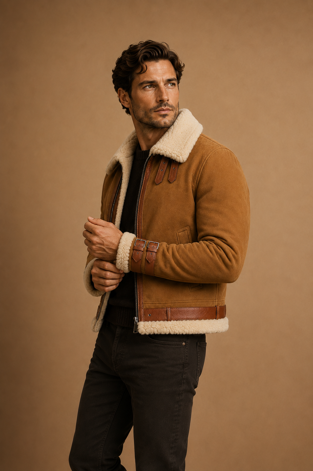 Duke Shearling Jacket - Honey Tan