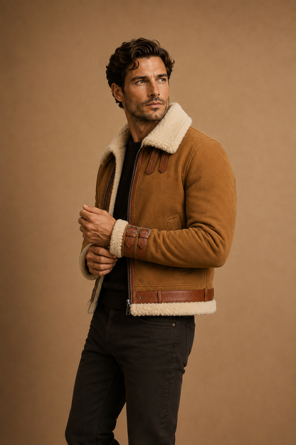 Duke Shearling Jacket - Honey Tan