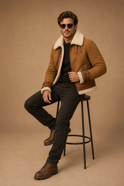 Duke Shearling Jacket - Honey Tan